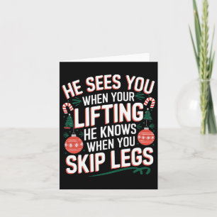 Carte Père Noël adore la journée des jambes Fitness de N