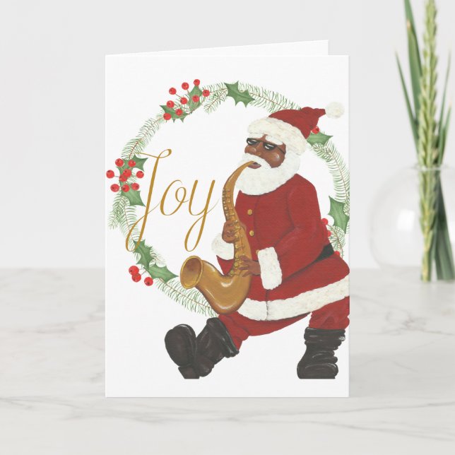 Carte Père Noël afro-américain (Devant)