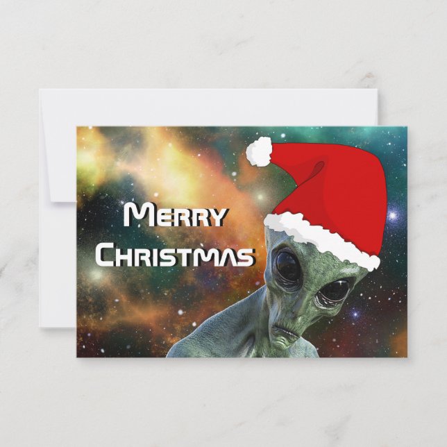Carte Père Noël Alien Joyeux Noël Personnaliser (Devant)