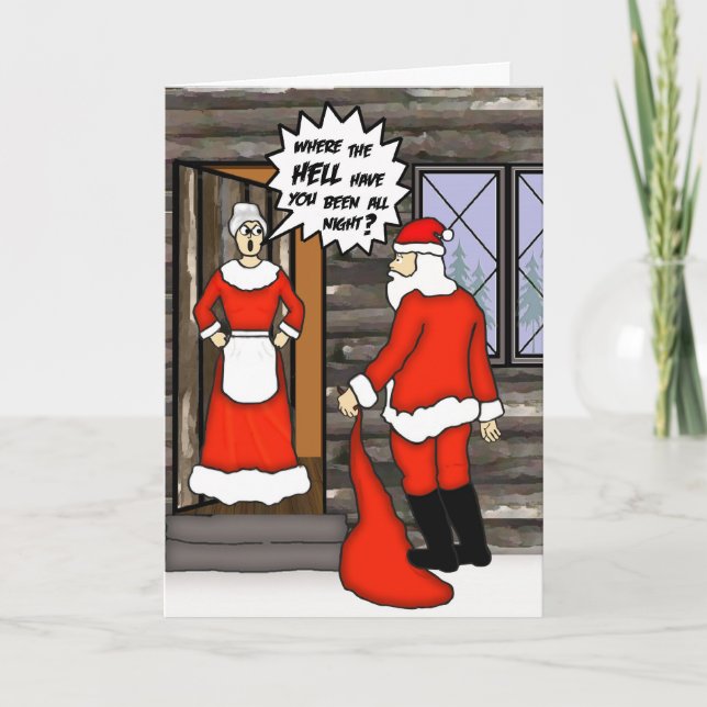Carte Père Noël amusante (Devant)