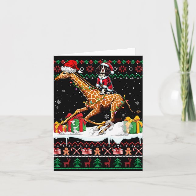 Carte Père Noël Anglais Springer espagnol équitation Gir (Devant)