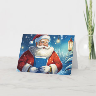 Carte Père Noël avec Big Book Christmas Card