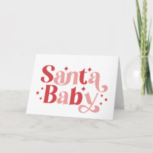 Carte Père Noël Baby - Typographie de Noël rétro