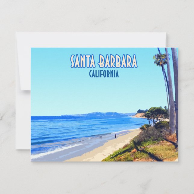 Carte Père Noël Barbara California Butterfly Beach Flat  (Devant)