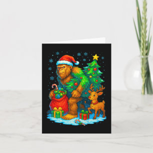 Carte Père Noël Bigfoot Arbre de Noël Reindeer Funny Sas