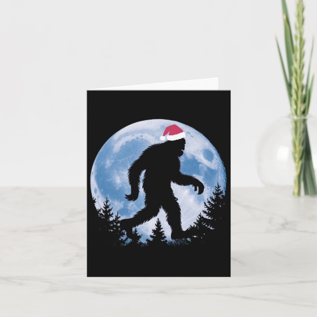 Carte Père Noël Bigfoot Noël Lune Drôle Sasquatch Belie (Devant)