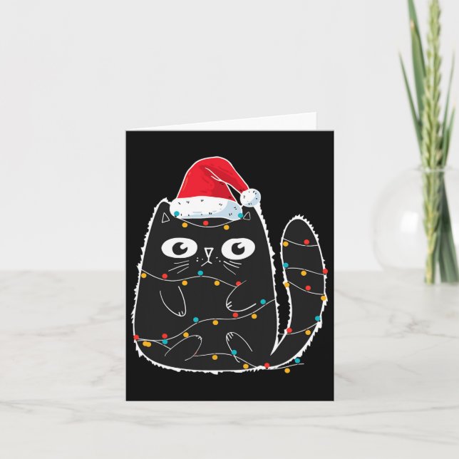 Carte Père Noël Chat Noir Tangé Dans L'Amoureux des chat (Devant)