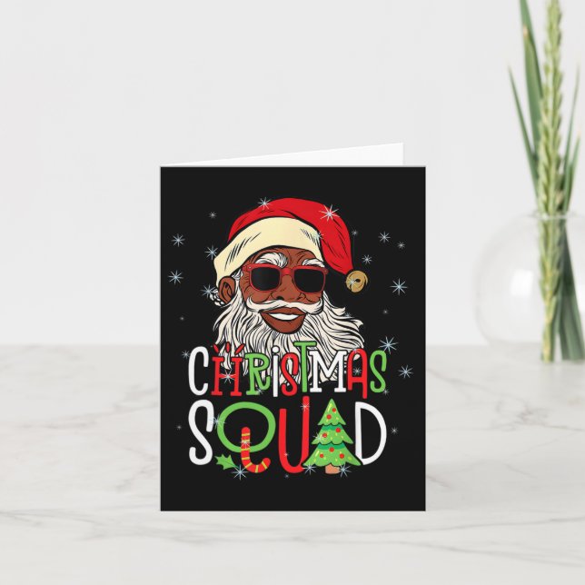 Carte Père Noël Christmas Squad Black Men African Americ (Devant)