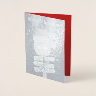 Carte père Noël Christmas Tree Silver Foil