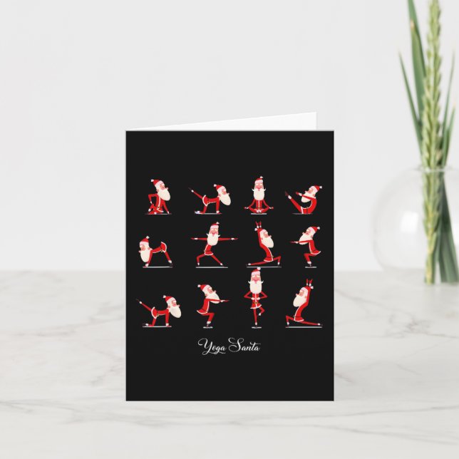 Carte Père Noël Christmas Yoga Pose Père Noël Namaste Na (Devant)