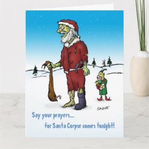 Carte père Noël Corpse Funny Zombie Xmas Big