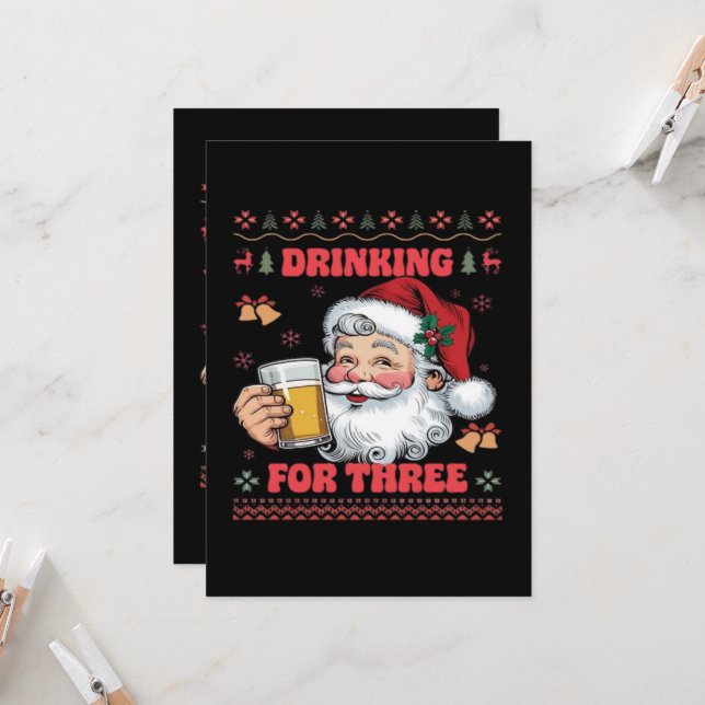 Carte Père Noël Couple Chirstmas (Devant/Arrière en situation)