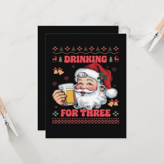 Carte Père Noël Couple Chirstmas (Devant/Arrière en situation)
