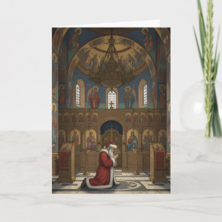 Carte Père Noël dans l'église orthodoxe orientale Noël