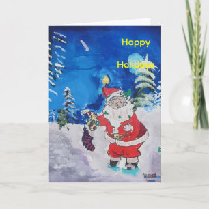 Carte Père Noël dans les Bois