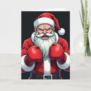 Carte Père Noël de boxe de Noël