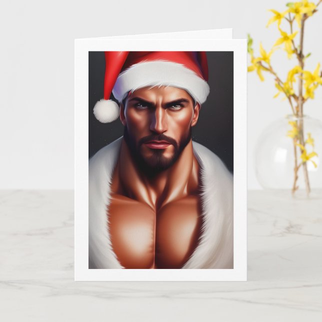 Carte Père Noël de Noël chaud (Fleur jaune)
