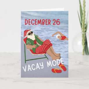 Carte Père Noël de Noël sur Vacay à la plage