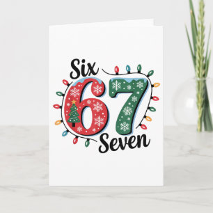 Carte Père Noël drôle dit six sept Noël 67 Meme Xmas