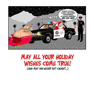 Carte Père Noël drôle Ho Ho Ho Police