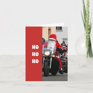 Carte Père Noël en moto Ho Ho Ho