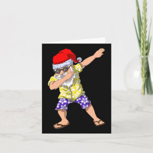 Carte Père Noël en train de faire le dab Hawaïen Cadeau 