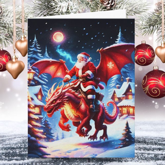 Carte Père Noël Et Dragon Le Soir De Noël (Créateur téléchargé)
