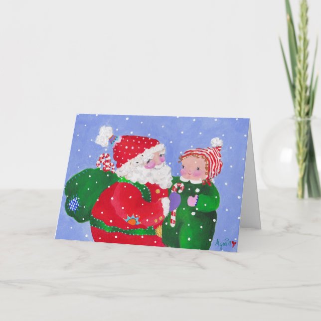 Carte père Noël et enfant (Devant)