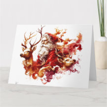 Père Noël et rennes