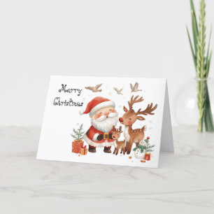 Carte Père Noël et ses assistants & Noël fantaisiste