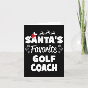 Carte Père Noël Favori Golf Coach Fun Christmas Matching