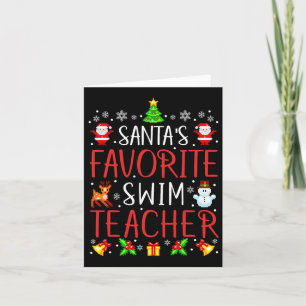 Carte Père Noël Favoris de natation enseignant Jumelage