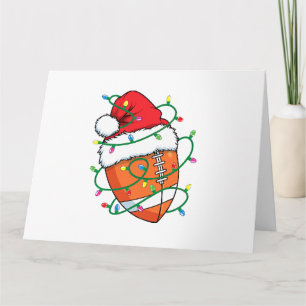 Carte Père Noël Football Sports Ball Hommes garçons Noël
