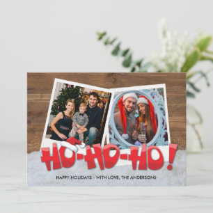 Carte Père Noël Ho Ho Ho Famille Photo Noël