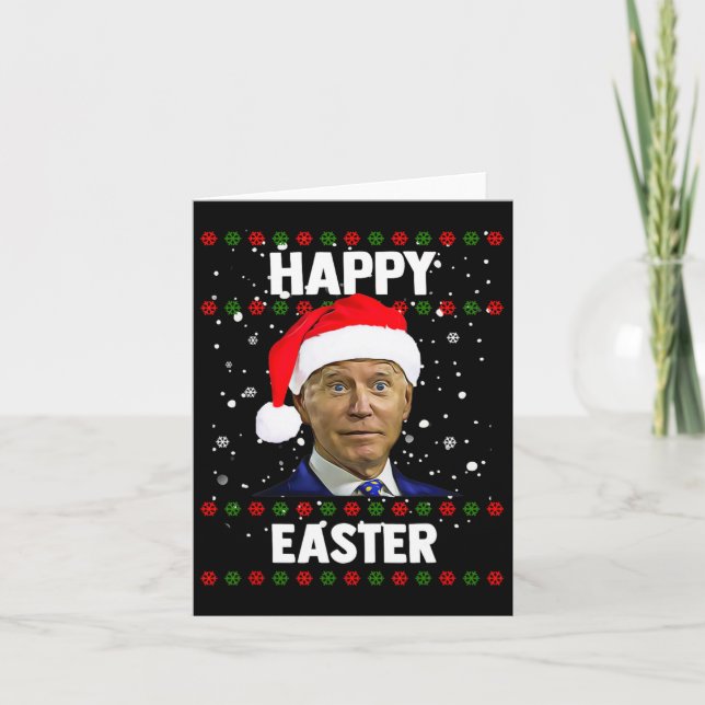 Carte Père Noël Joe Biden Joyeux Noël Pâques moche Sweat (Devant)