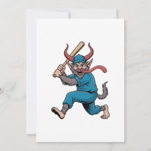 Carte Père Noël jouant au baseball Joueur de baseball de