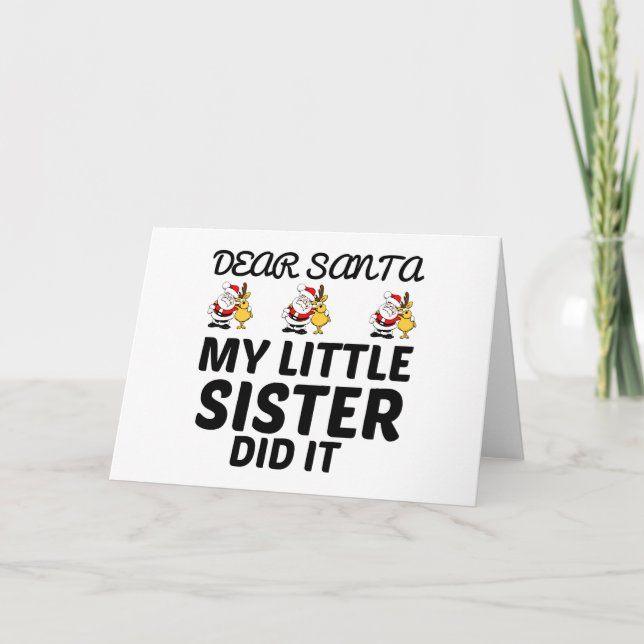 CARTE PÈRE NOËL MA PETITE SOEUR L'A FAIT (Devant)