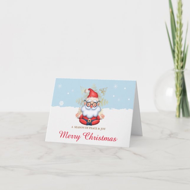 Carte Père Noël méditant à Noël (Devant)