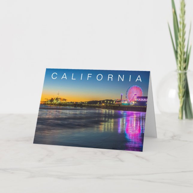 Carte Père Noël Monica Pier | Los Angeles | Joyeux anniv (Devant)