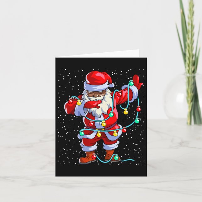 Carte Père Noël Noir Afro-Africain Afro-Américain (Devant)
