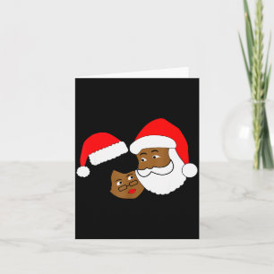 Carte Père Noël noir aimant et Mme Claus Ethnique Chr