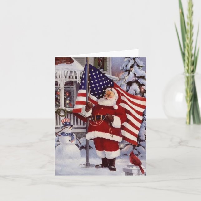 Carte Père Noël patriotique (Devant)