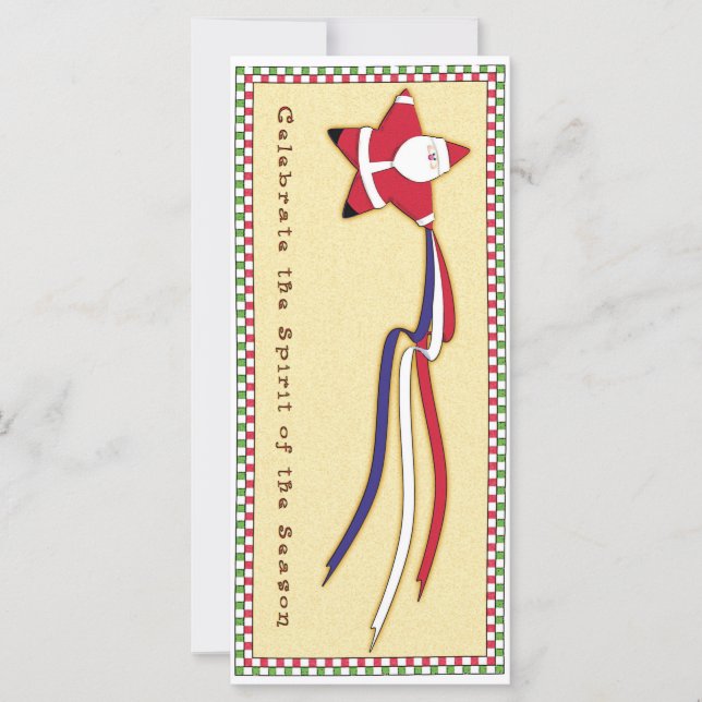 Carte Père Noël Patriotique Ribbon (Devant)