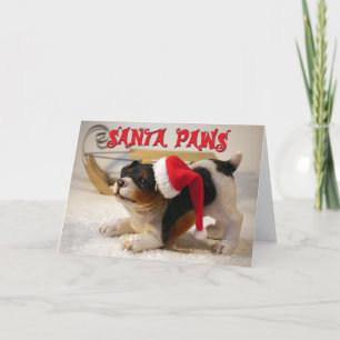 Carte Père Noël Paws Funny Christmas - Ajouter VOTRE CHI
