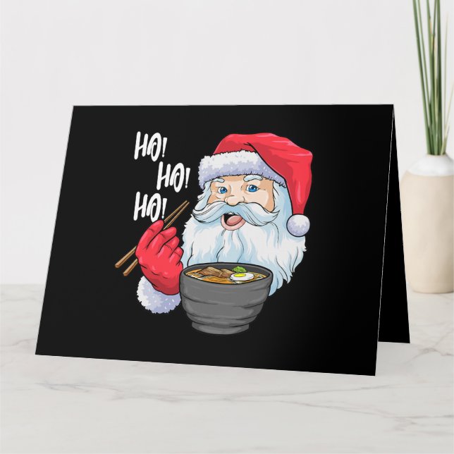 Carte Père Noël Ramen nouilles Funny Noël Noodle japonai (Devant)