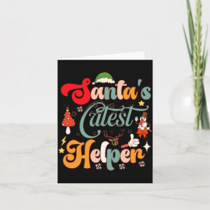 Carte Père Noël Rétro Drôle Aide la Plus Mignonne