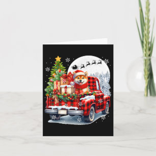 Carte Père Noël Shiba Inu Sur Pickup Truck Noël Propriét