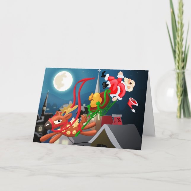 Carte Père Noël Sleigh (Devant)