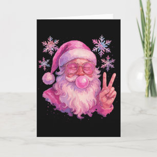 Carte Père Noël soufflant des bulles de chewing-gum Nk,