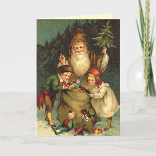 Carte Père Noël victorienne allemande